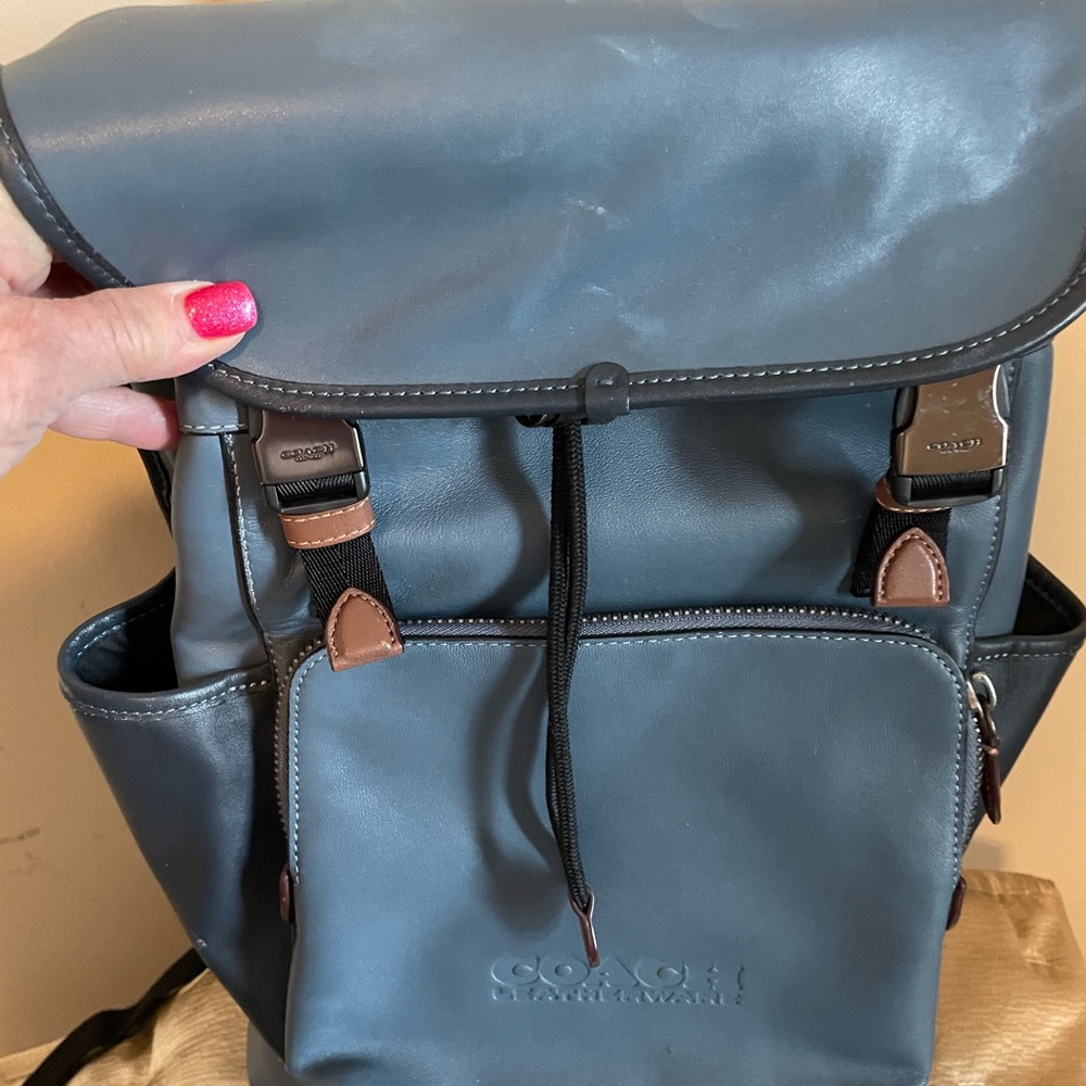 Coach Gray Modern Leather Backpack